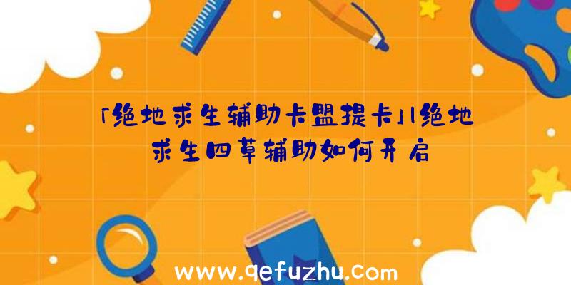 「绝地求生辅助卡盟提卡」|绝地求生四草辅助如何开启